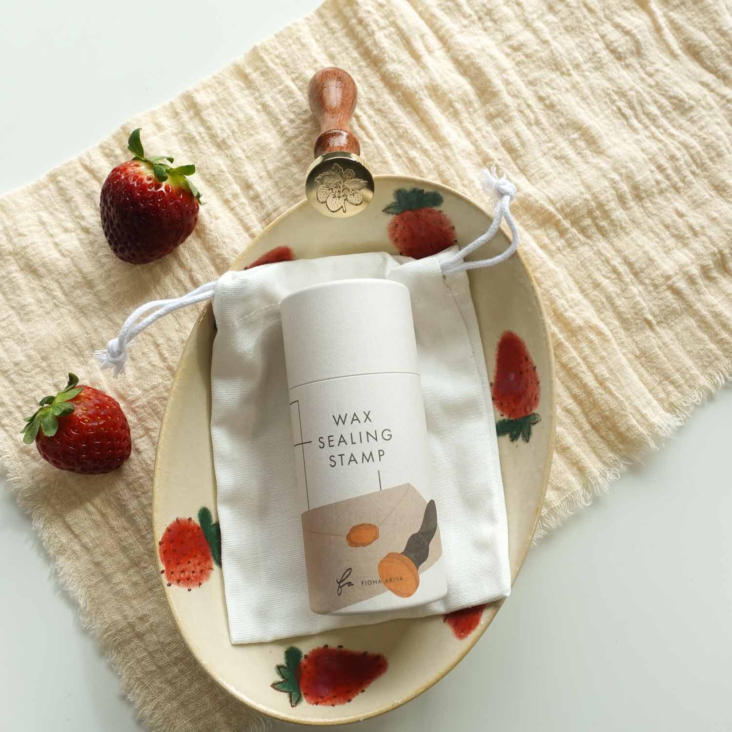 Strawberries wax seal stamp fiona ariva australia