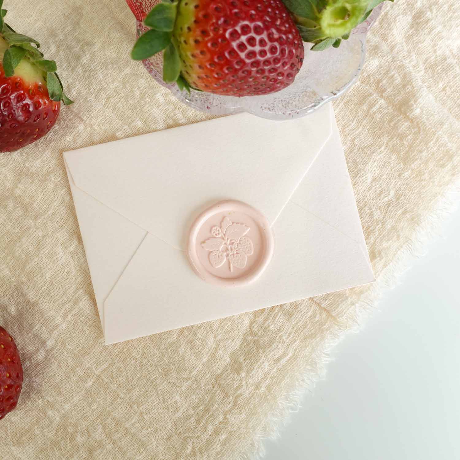 Strawberry wax seal on envelope fiona ariva australia