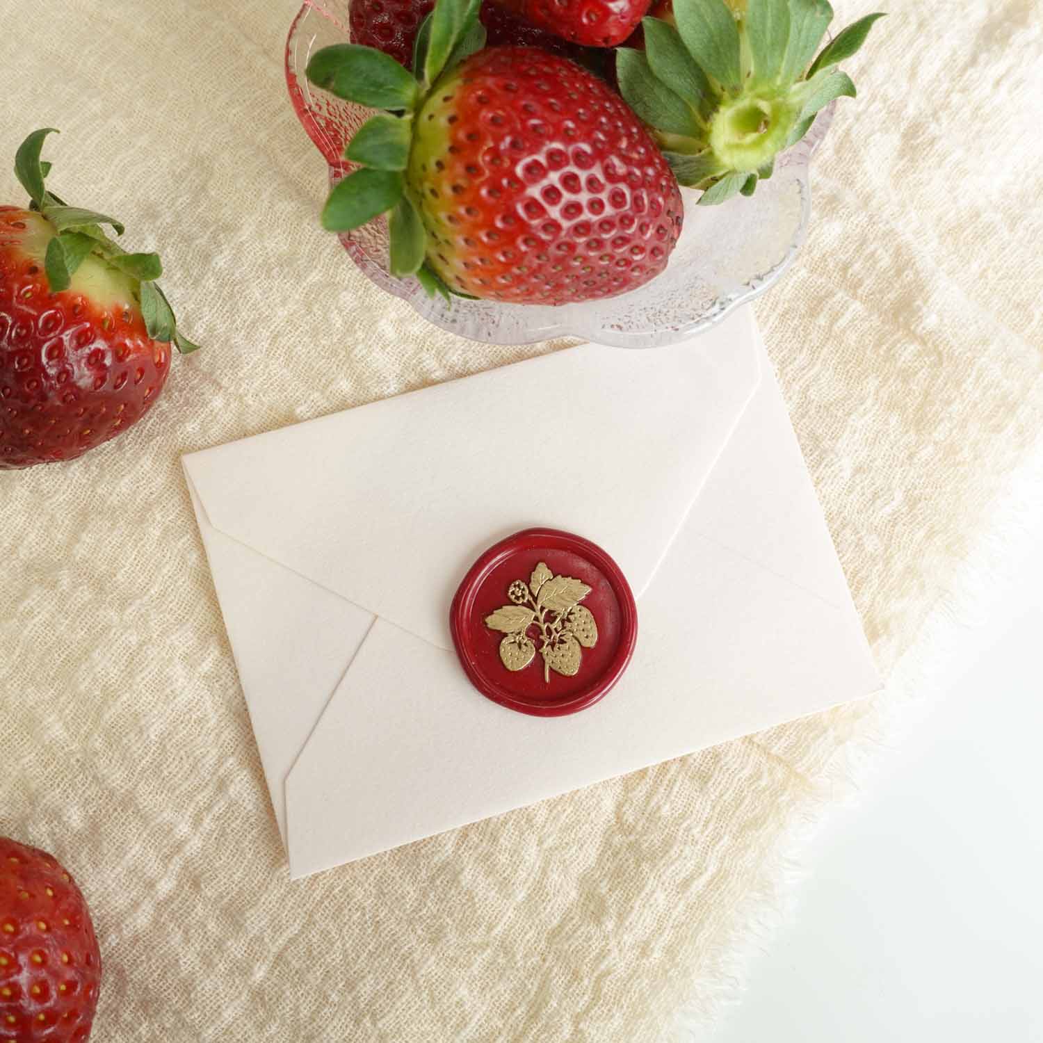 Strawberry wax seal stamp fiona ariva australia