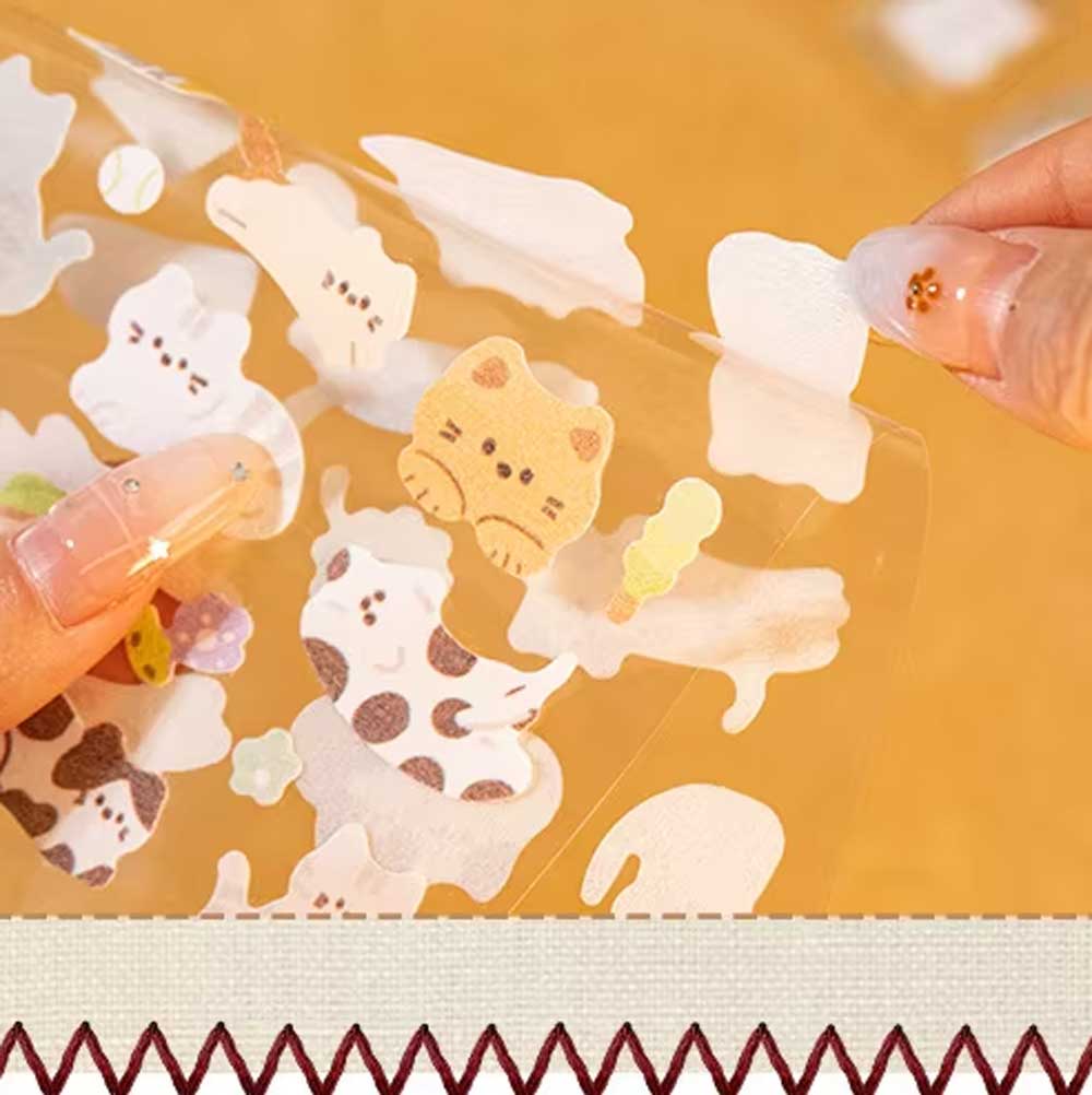 Tangerine Cats 'Plush Pet' Felt Stickers Sheet