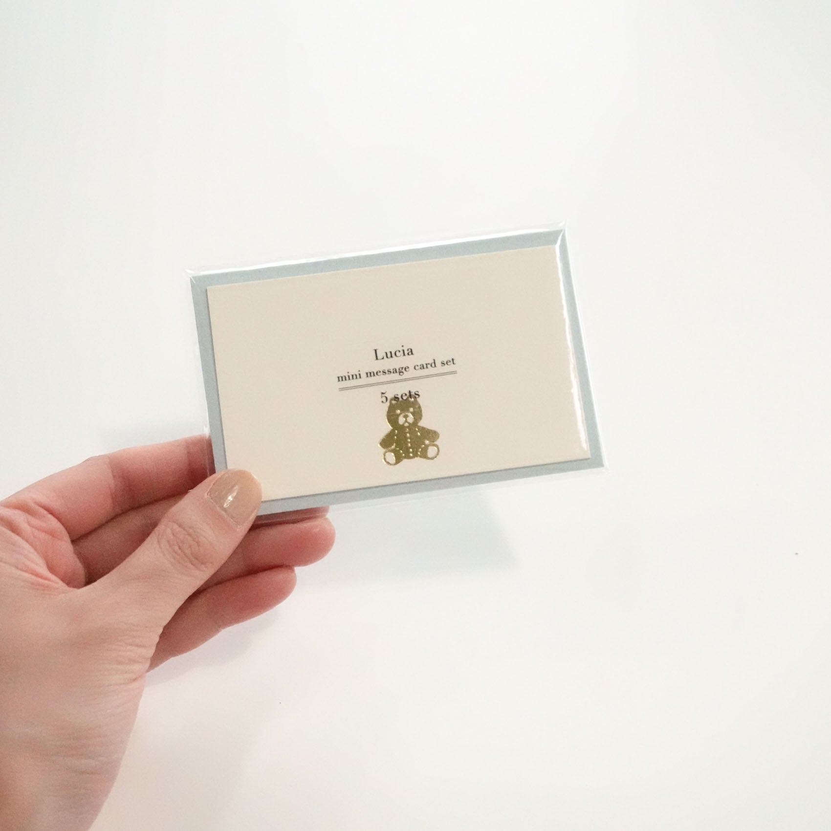 Teddy Bear Gold Foil Mini Message Card Set