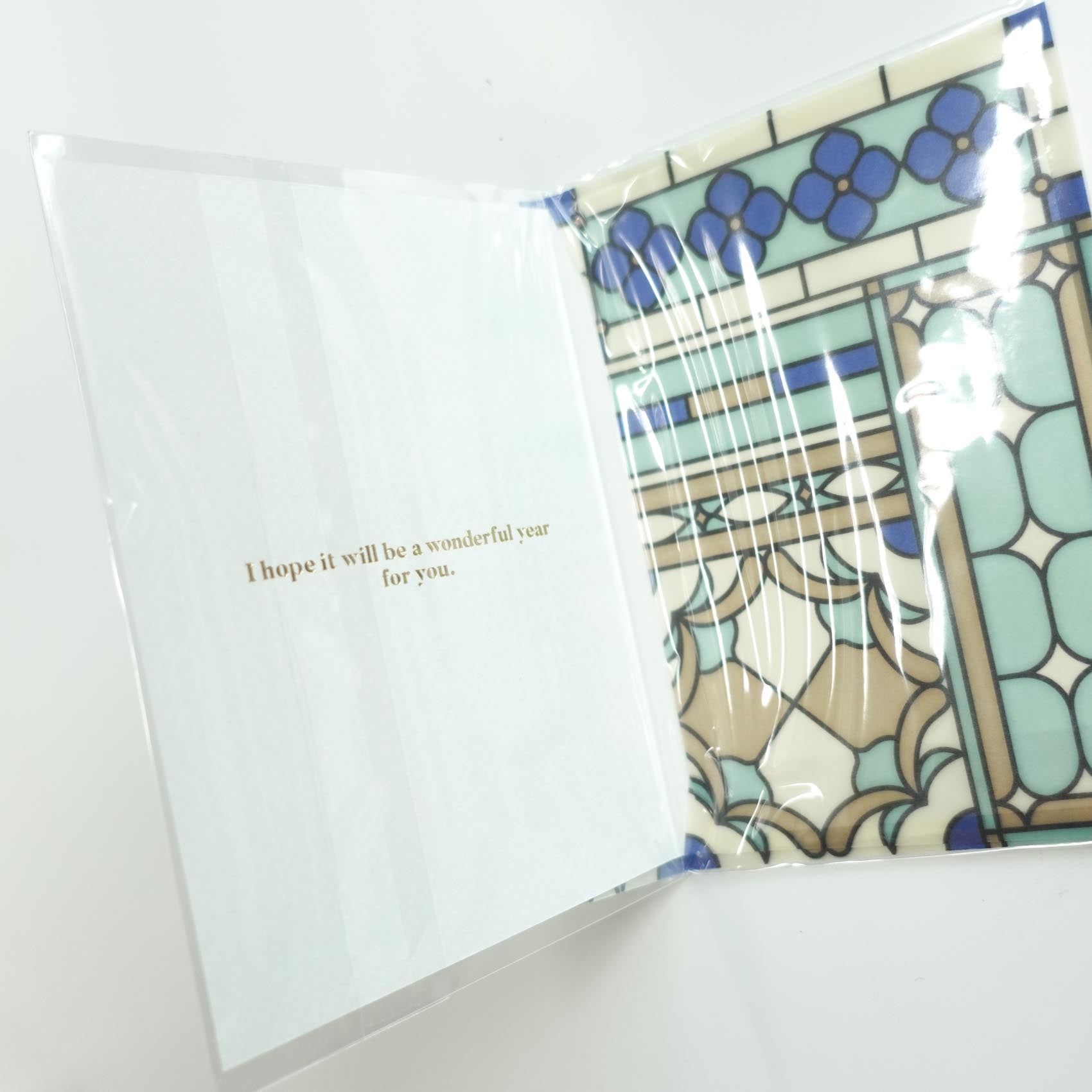 Vetrata 'Grace' Stained Glass Happy Birthday Greeting Card