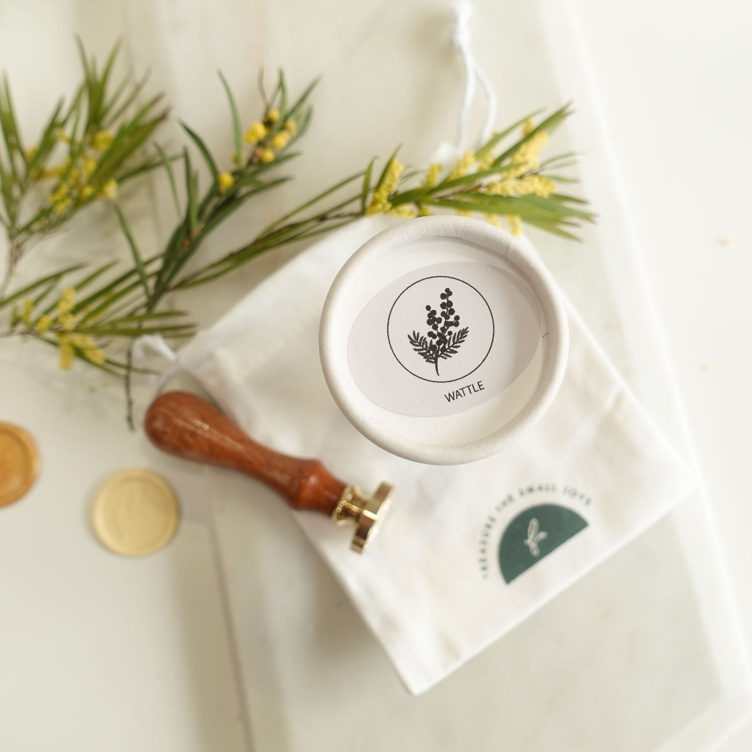 wattle flower australia fiona ariva wax seal stamp 