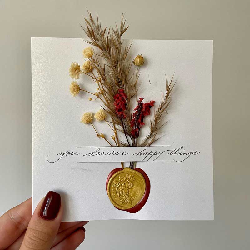 Handmade cards and calligraphy artwork by customer Lauren Ravizzotti