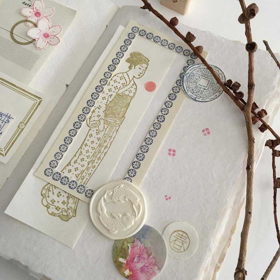 Wax seal craft project by customer Rosamond J, watercolour artist and art journaller