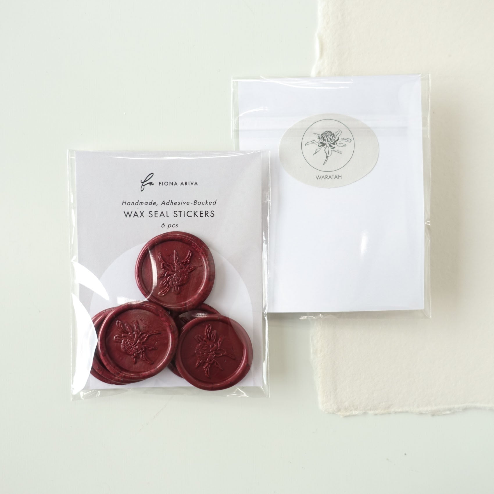Waratah Premade Self Adhesive Wax Seal Stickers
