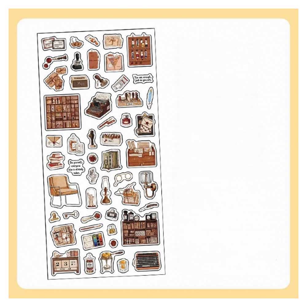 Stamp Books Wax Seal Vintage Stationery 'Deco Sticker Time Collection' Stickers Sheet
