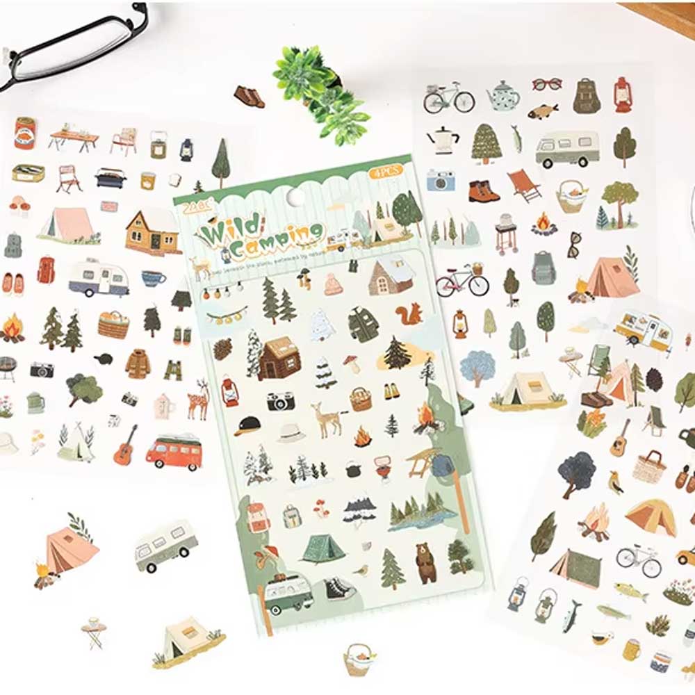 Wild Camping 'Fleeting Memories' 4-Sheet Stickers Sheet