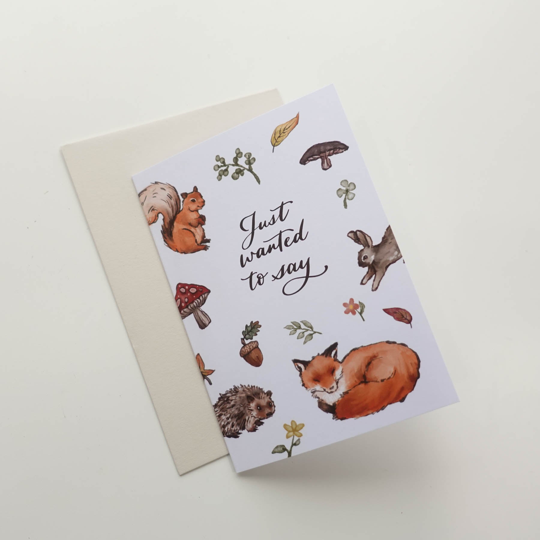 'Just wanted to say' Woodland Greeting Card
