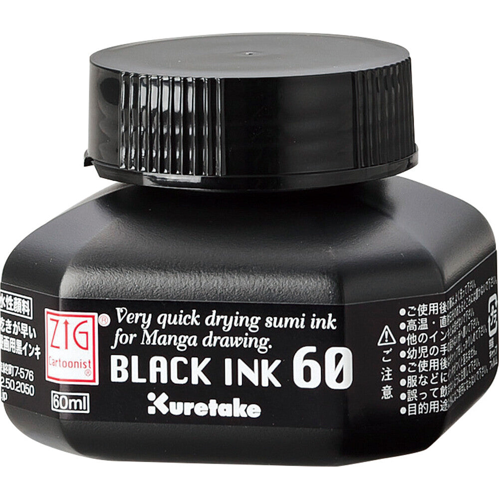 Kuretake ZIG Cartoonist BLACK INK 60