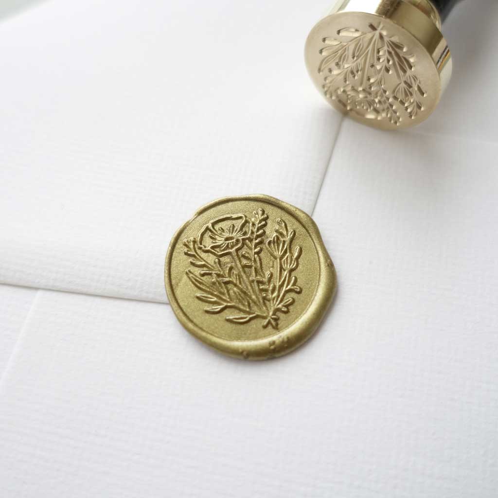 Flower floral wax seal stamp for packaging wedding envelopes
