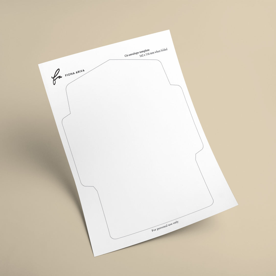 C6 envelope template with large flap