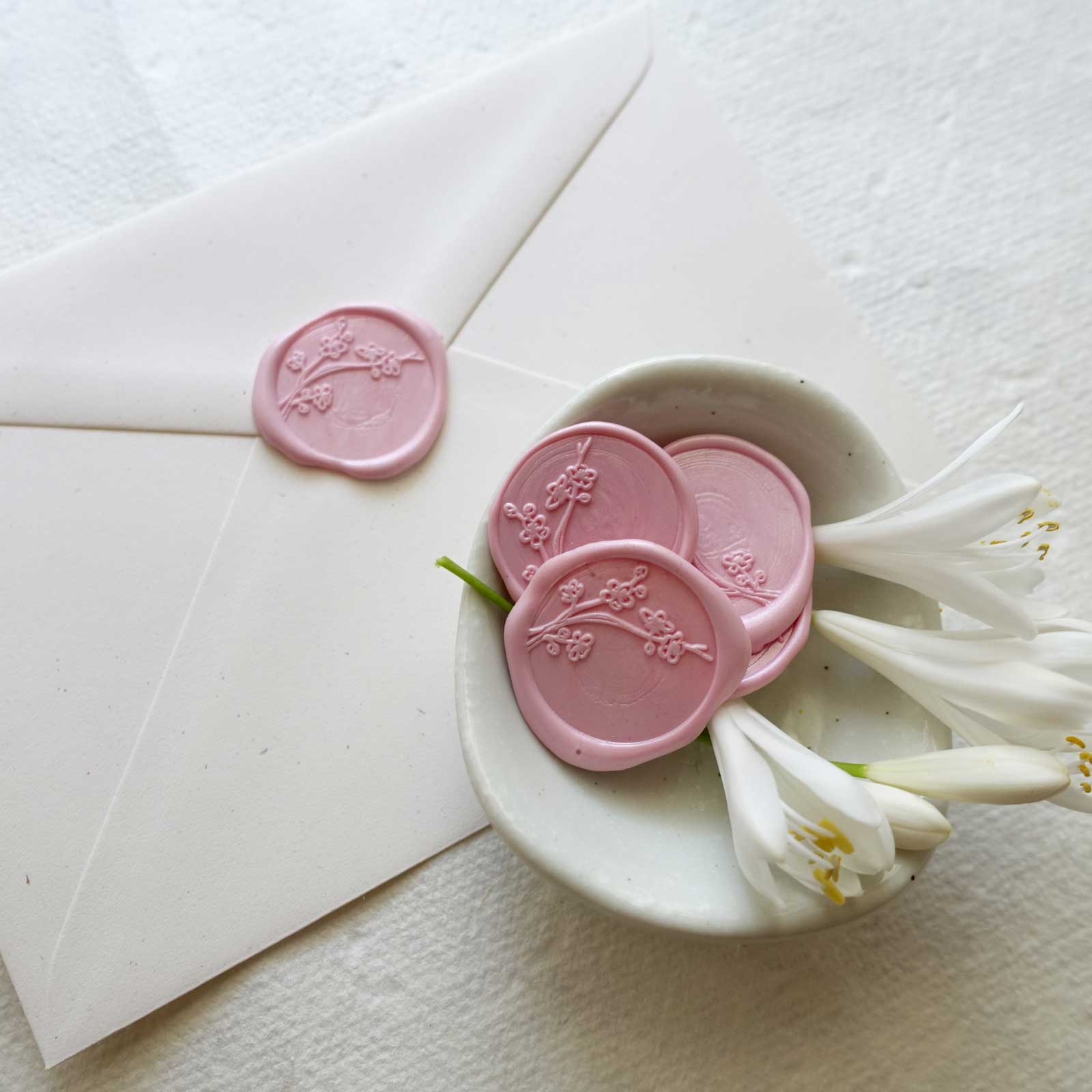 Cherry blossom pink wax seals