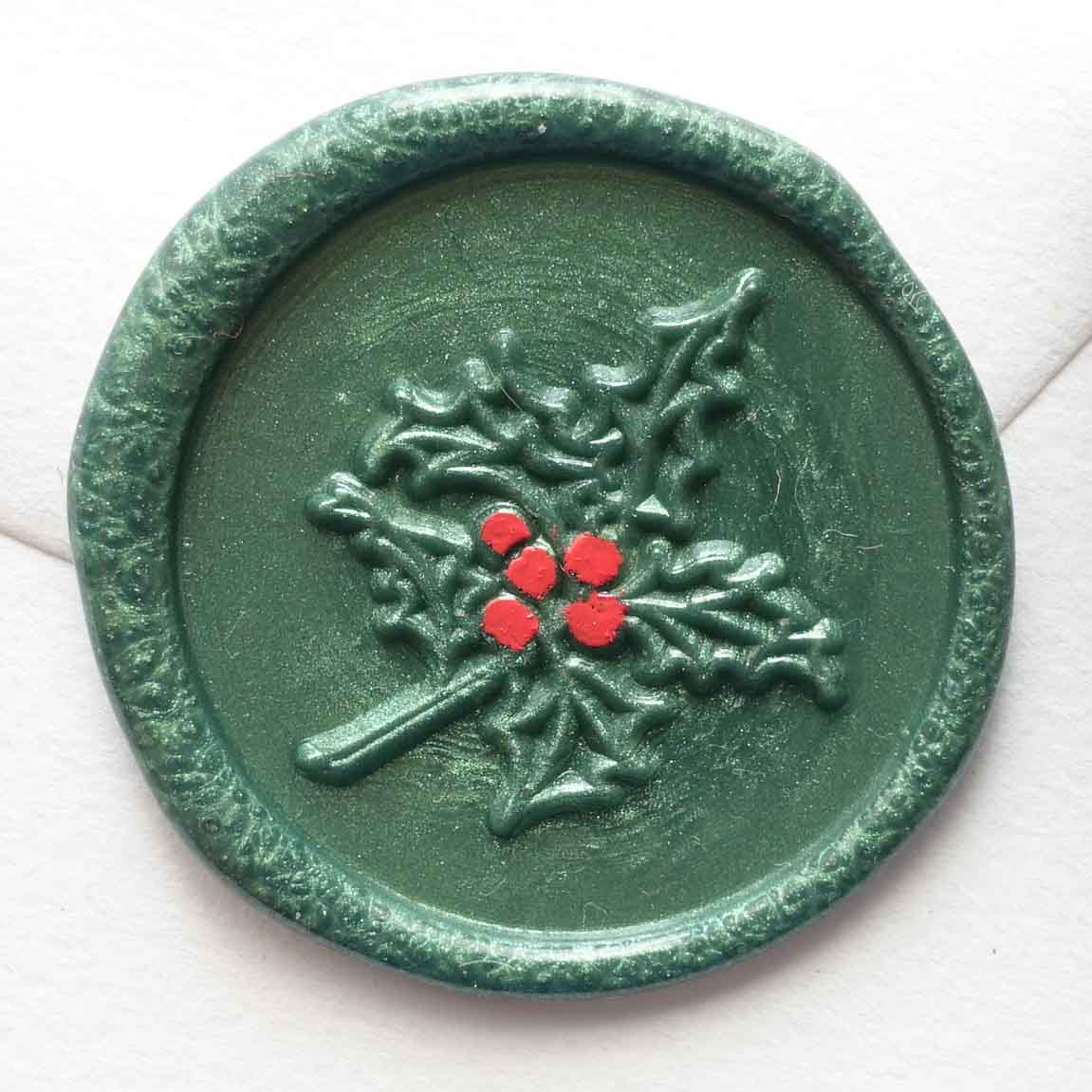 Christmas holly wax seal stamp