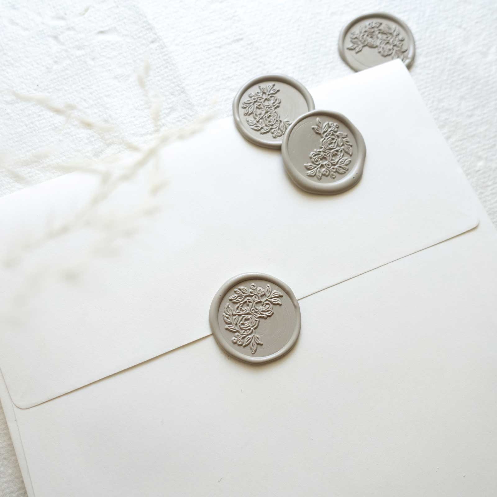 Clay beige light gray grey sealing wax seal wedding envelope Australia