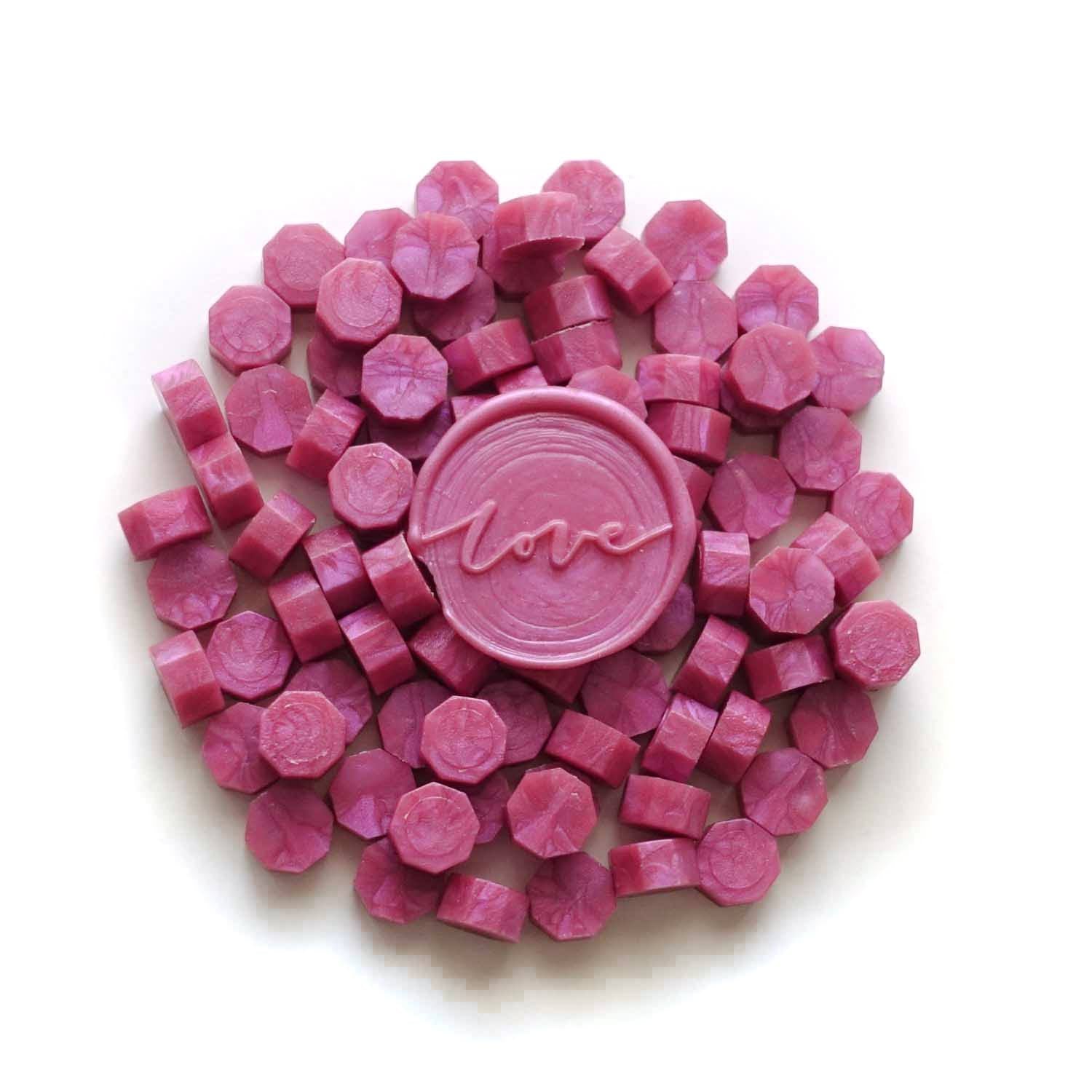 fuchsia hot bright pink sealing wax beads with love wax seal australia