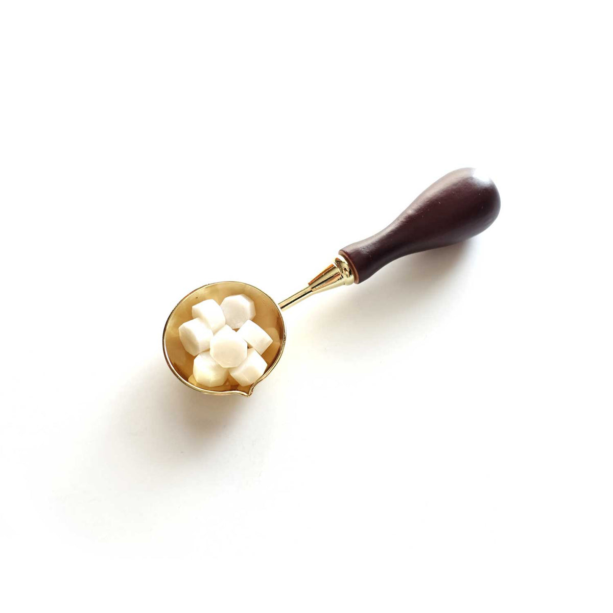 Golden wooden handle medium wax seal spoon