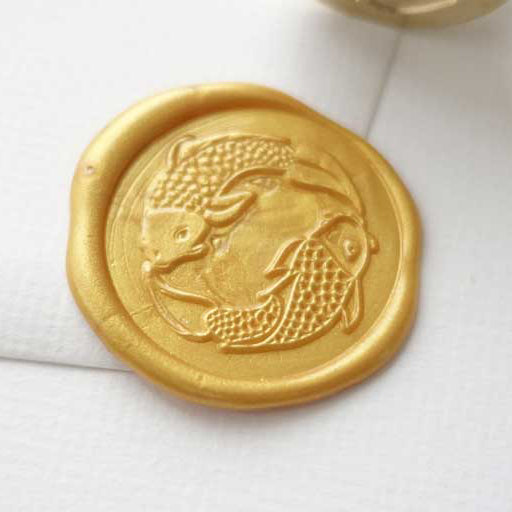 Koi fish yin yang wax seal stamp for wedding envelopes