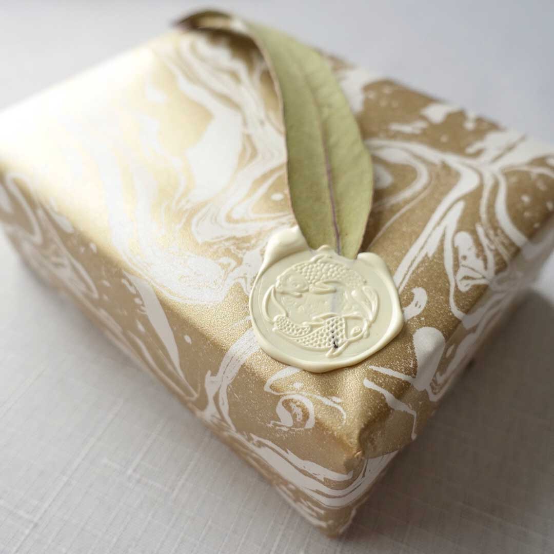 Koi fish yin yang wax seal stamp for gift wrapping idea