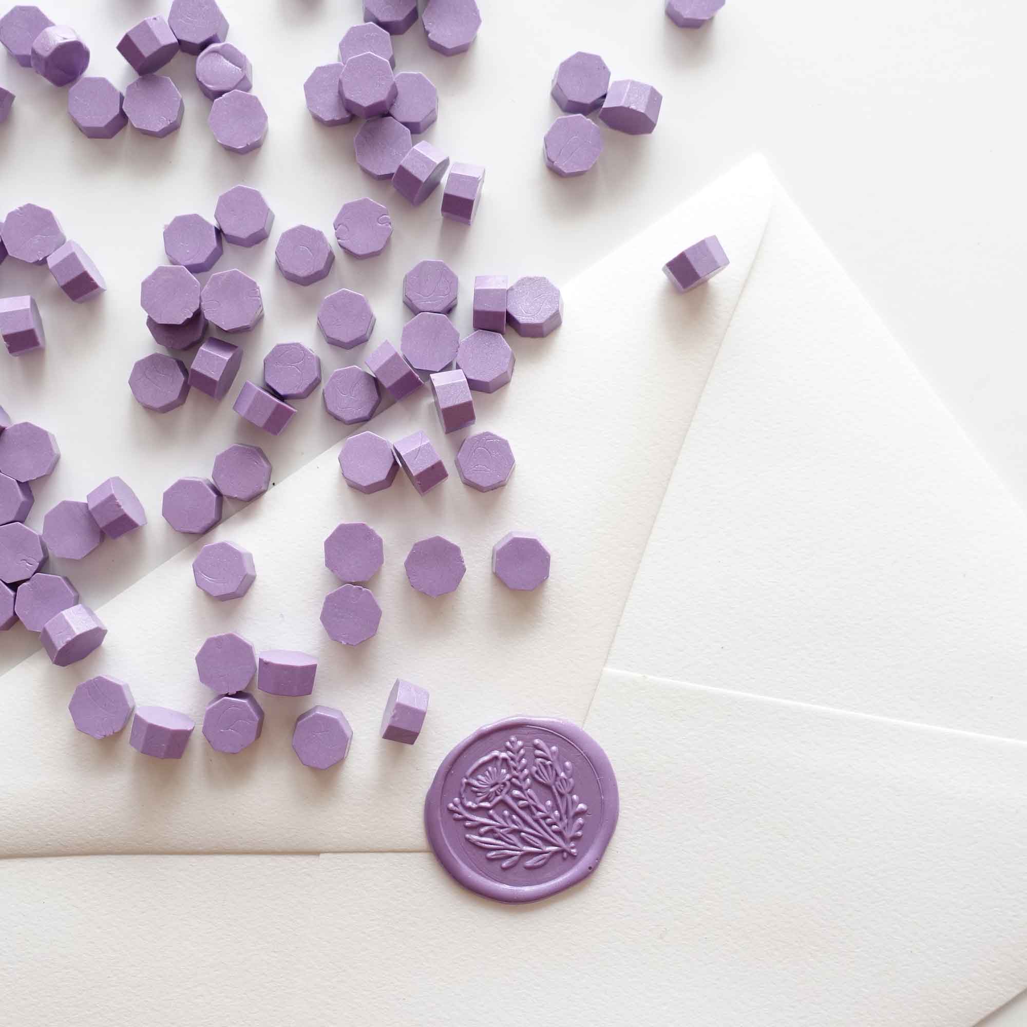 Pale light purple lilac lavender envelope wax seal
