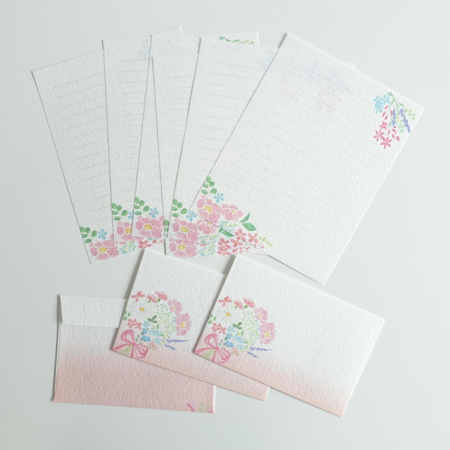 flower bouquet pink florals letter writing set australia