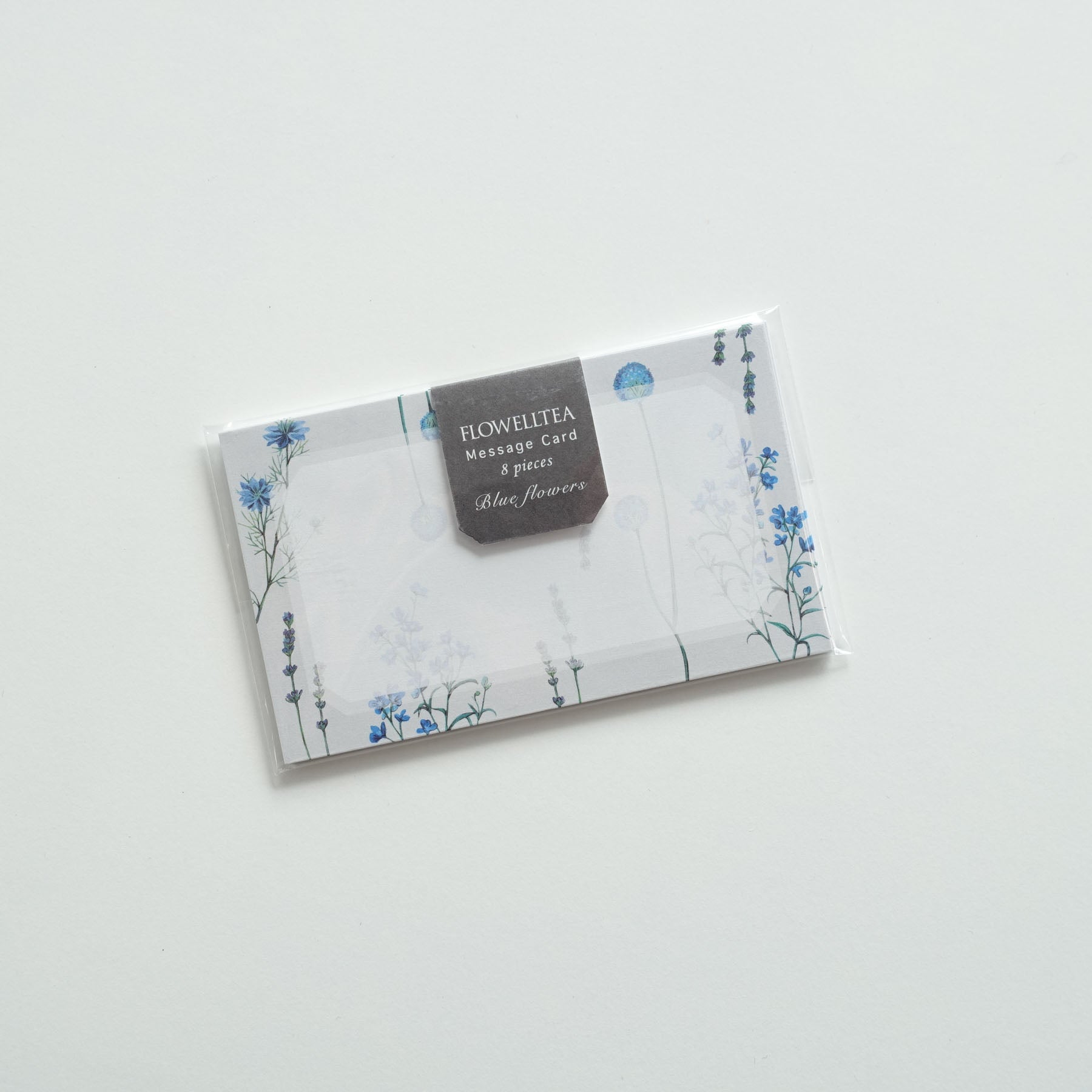 blue flowers floral mini message card business card size australia