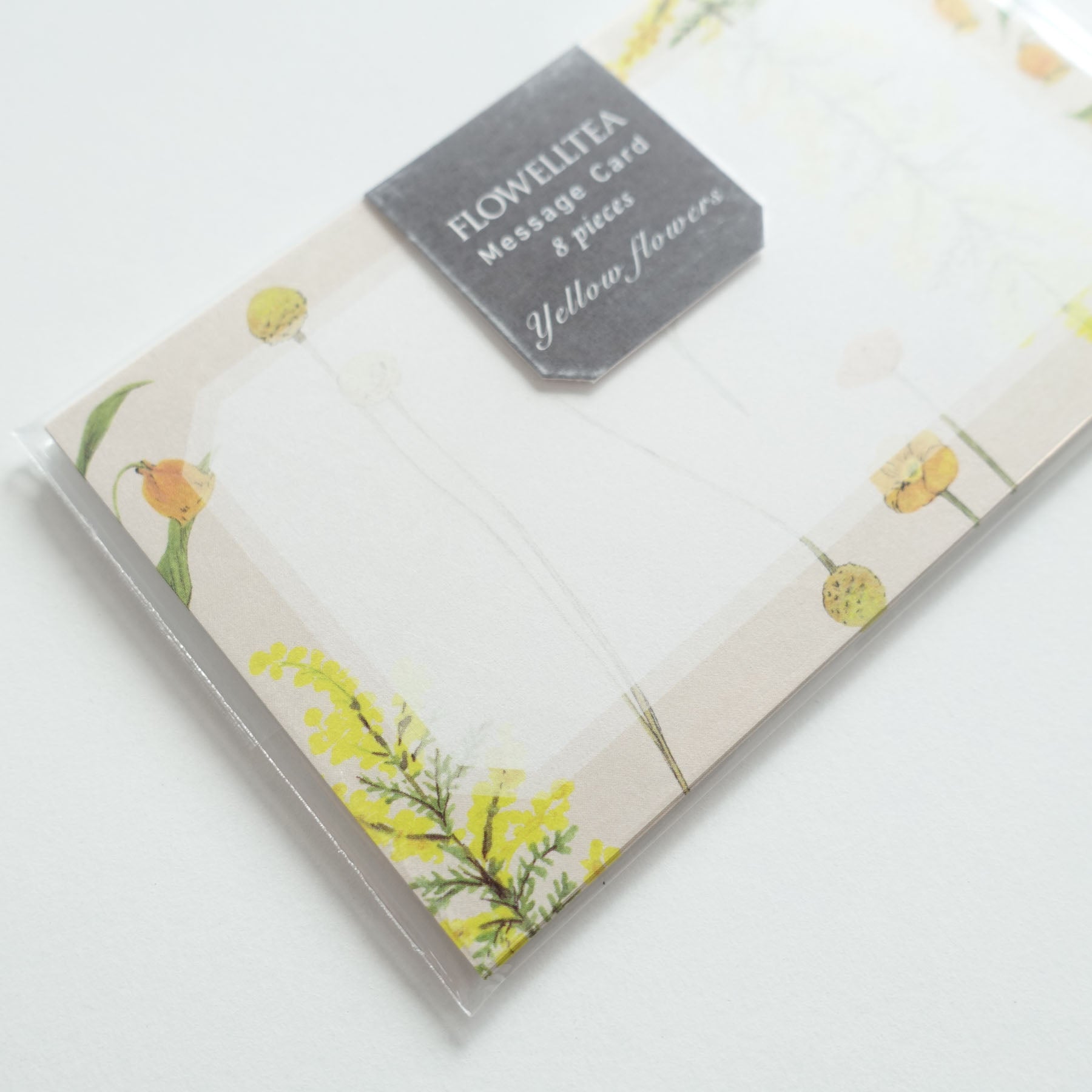 yellow flowers floral mini message card business card size australia