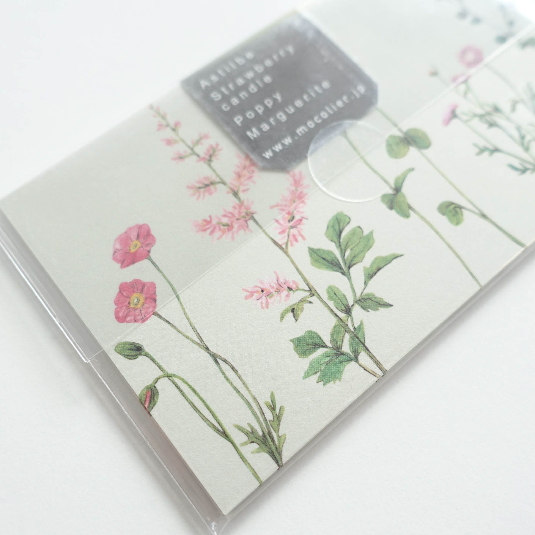 pink flowers floral mini message card business card size australia