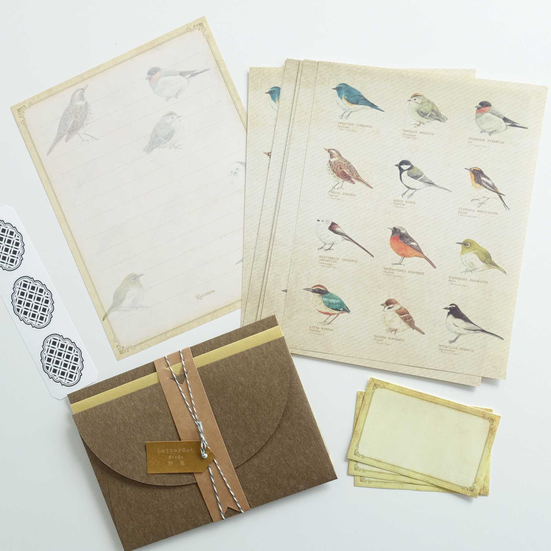 Vintage letter writing set birds fairy wren robin australia
