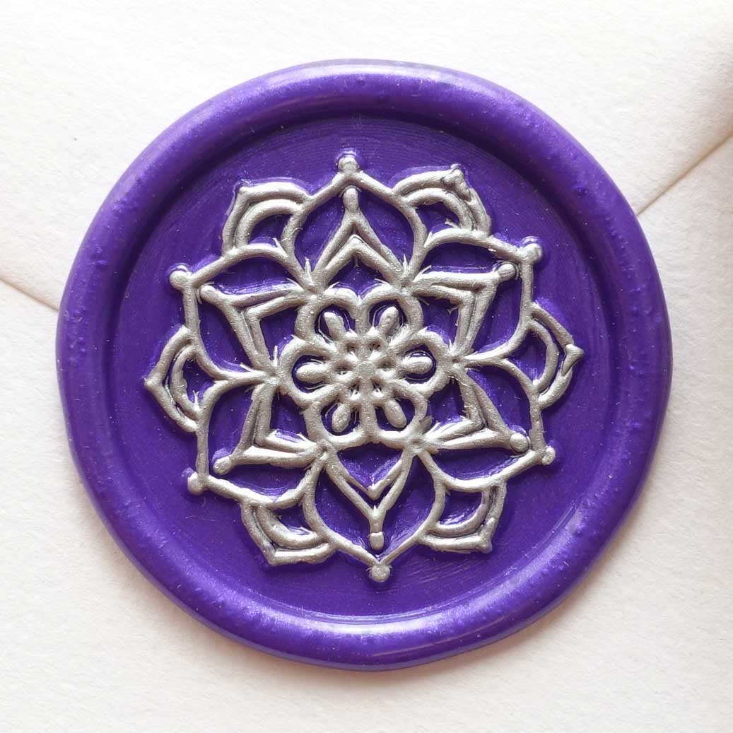 Lotus mandala hindu indian wax seal stamp wedding australia