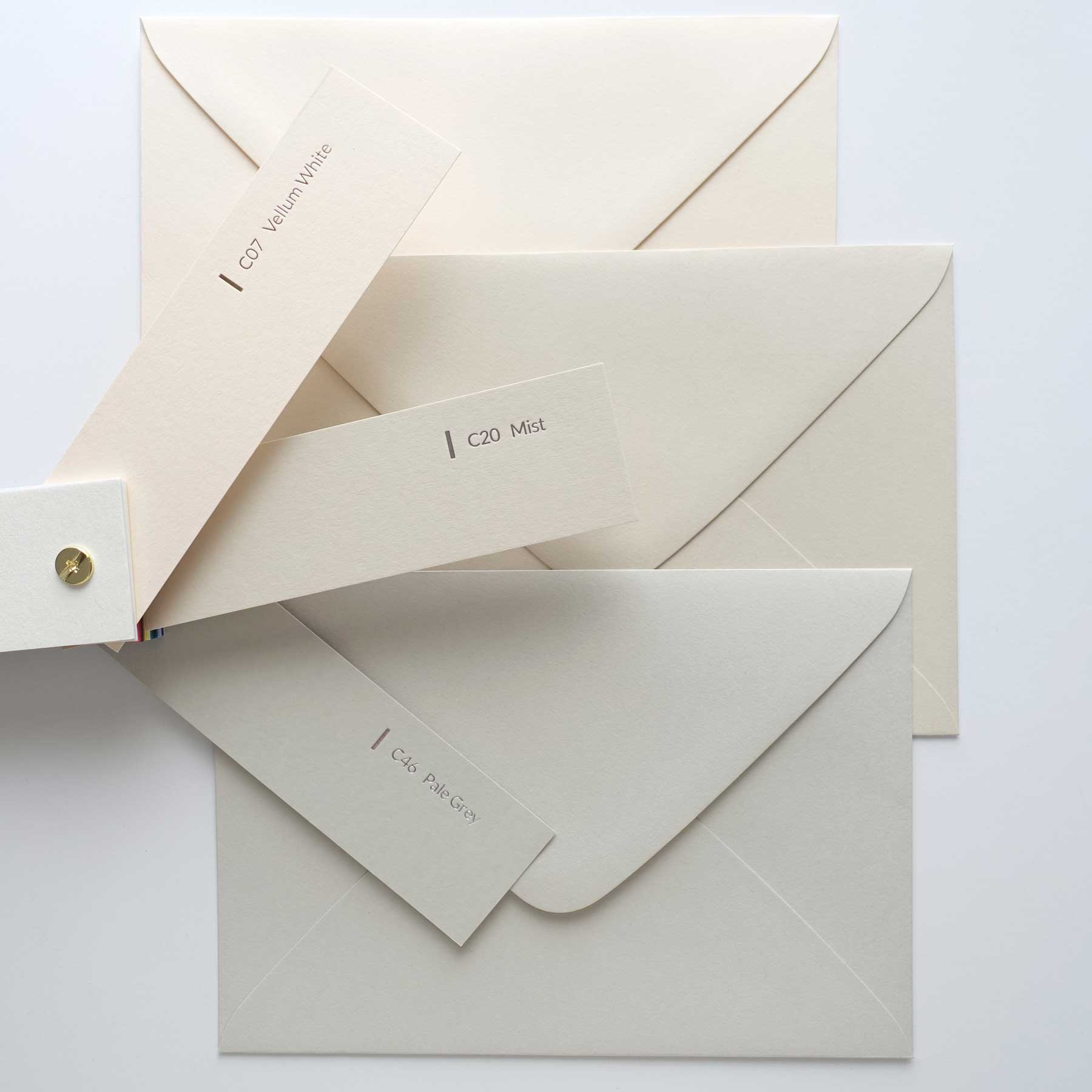 Assorted envelopes bundle pack Colorplan mist vellum white pale grey Australia
