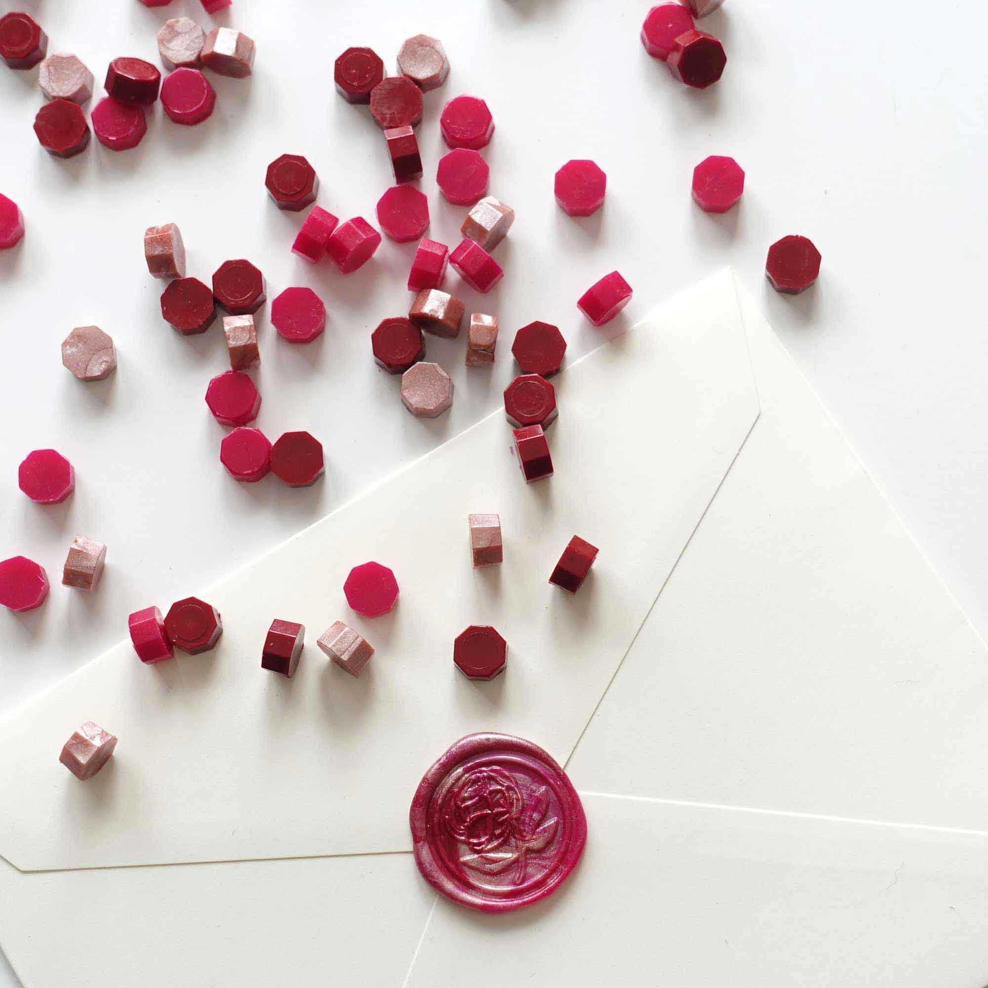 Mixed red plum wine rose sealing wax Australia envelopes