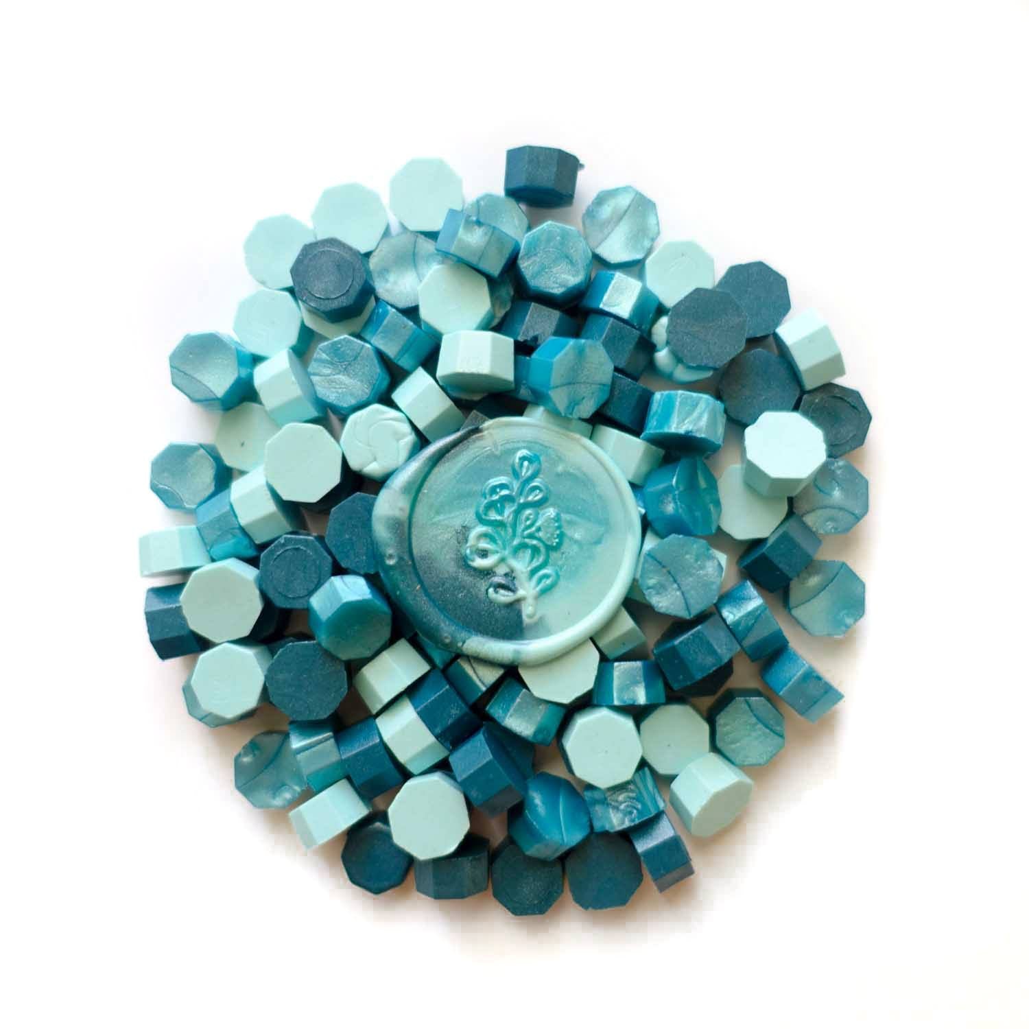 Turquoise Mint Dark Teal Green Sealing Wax Granules Beads Pellets Australia Fiona Ariva