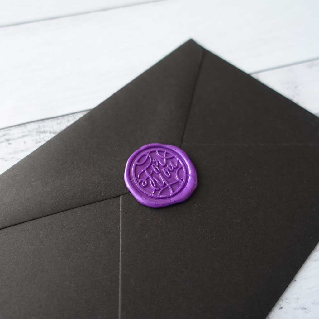 Purple sealing wax for you on envelope