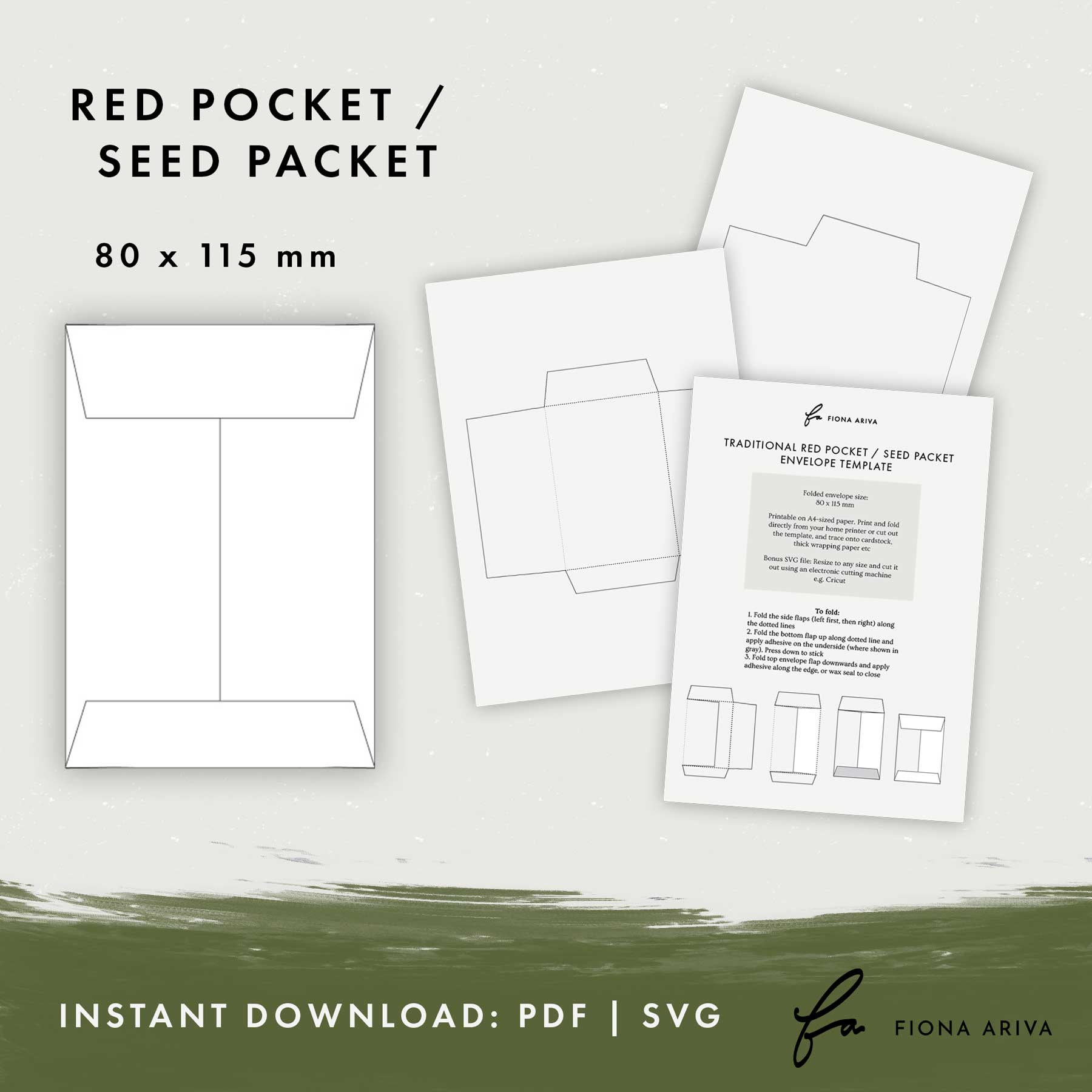 red pocket seed packet envelope template free download printable