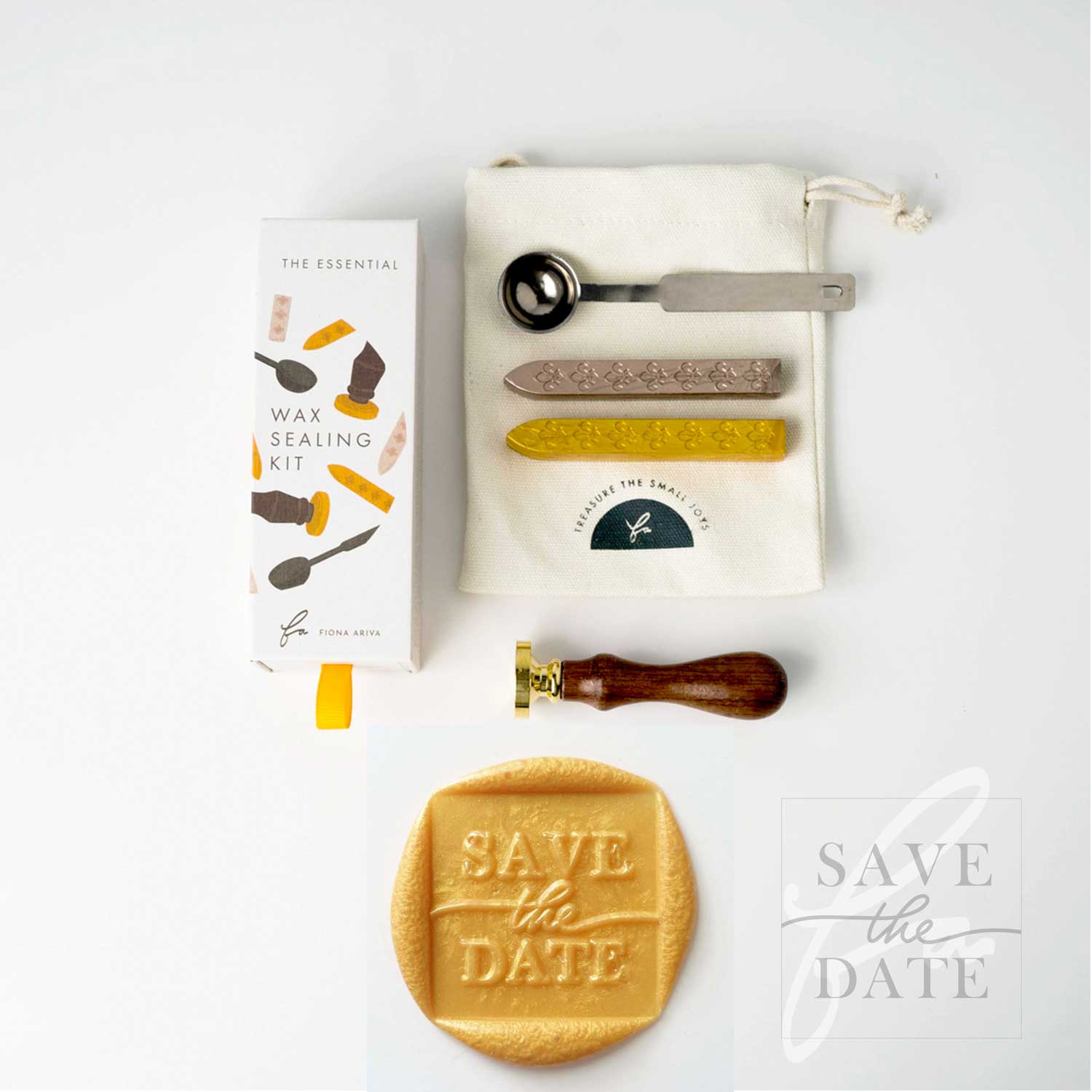 Save the date wax seal wedding kit australia square stamp