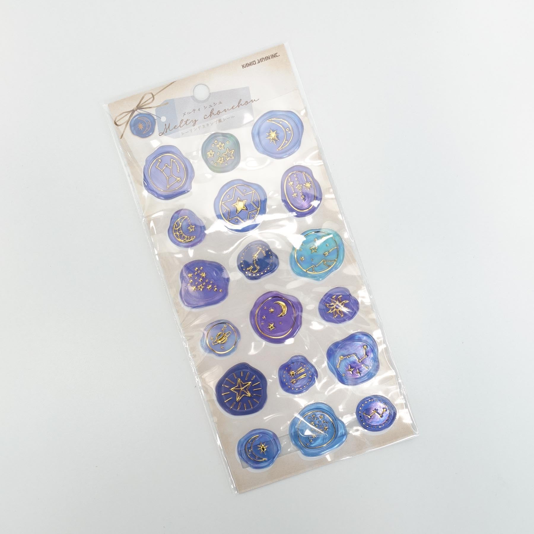 Night Sky Constellation 18pc Blue Wax Seal Style Sticker Sheet