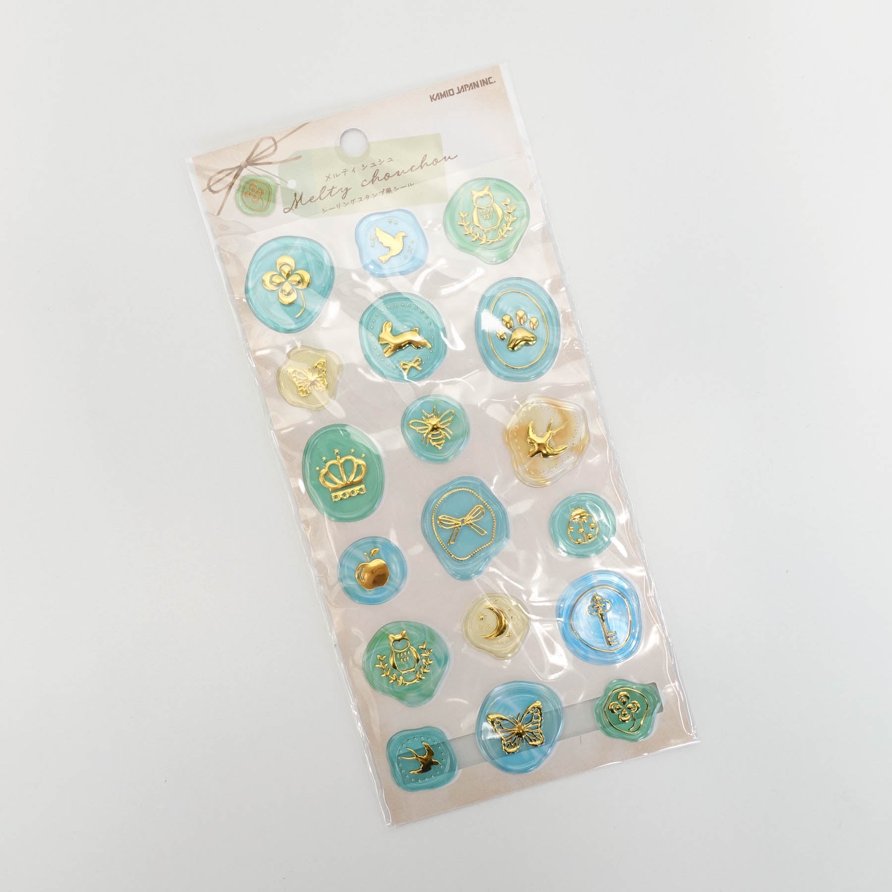 Lucky Clover Animals Green 18pc Wax Seal Style Sticker Sheet