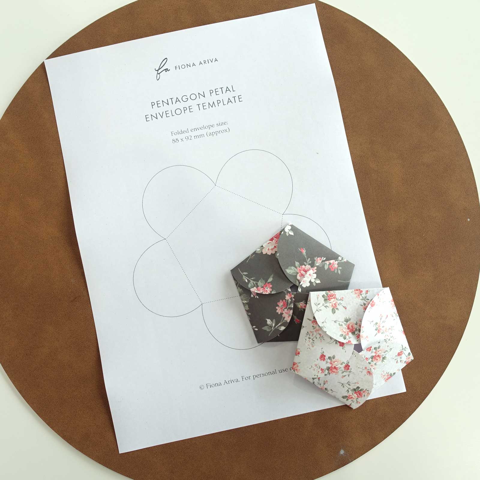 free petal envelope template download printable