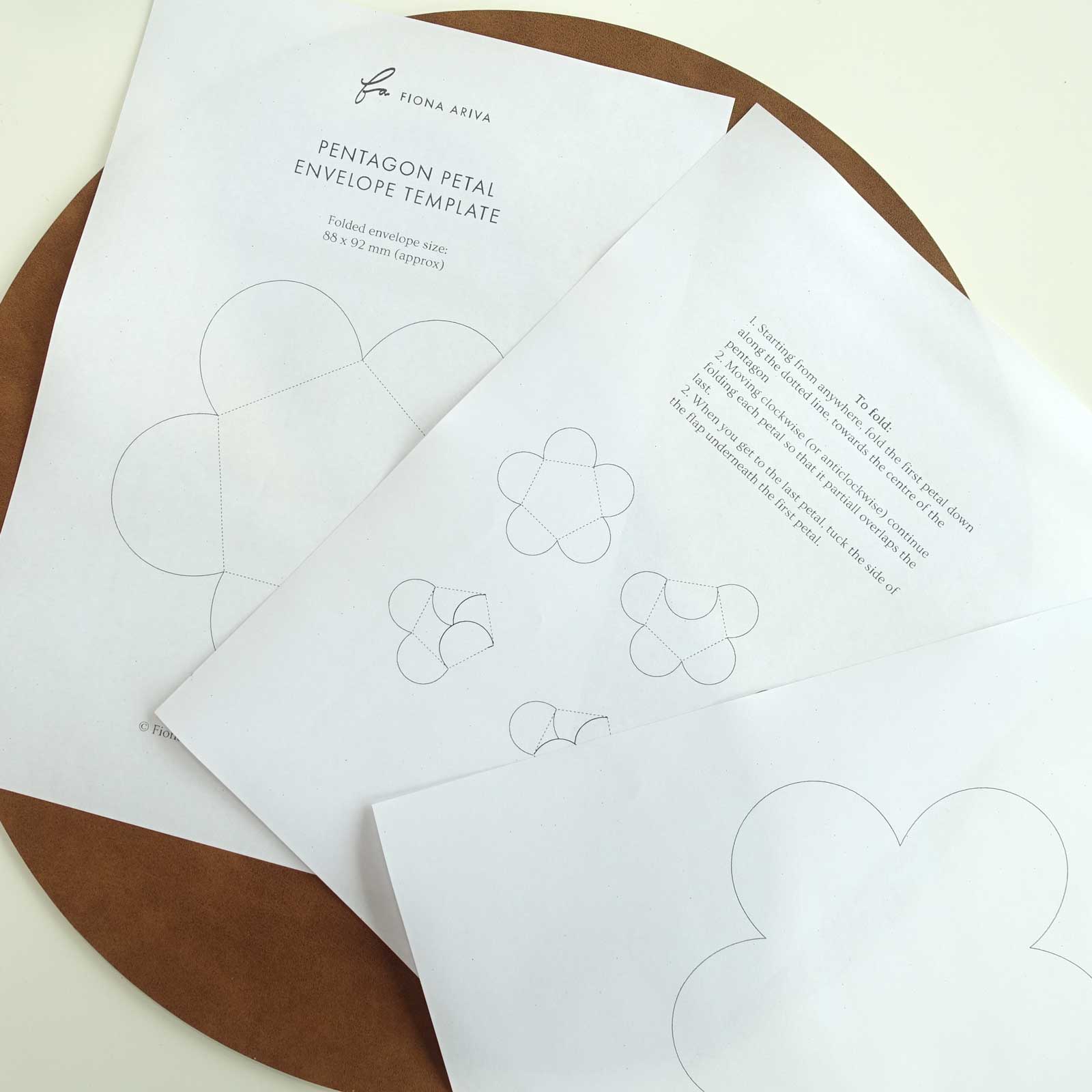 free petal envelope template download printable