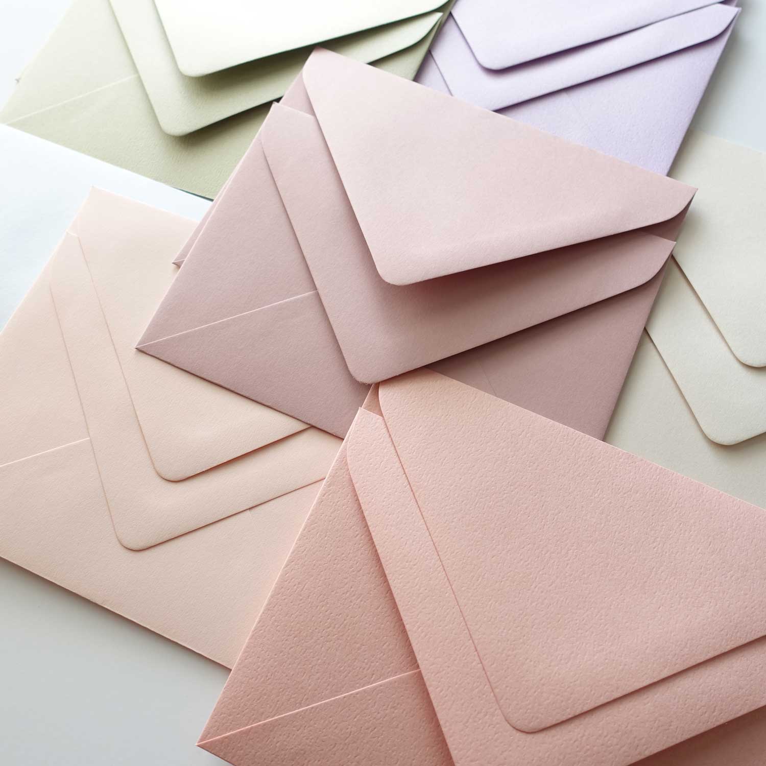 Pastel pink purple blue green c6 euro flap envelope bundle assorted australia