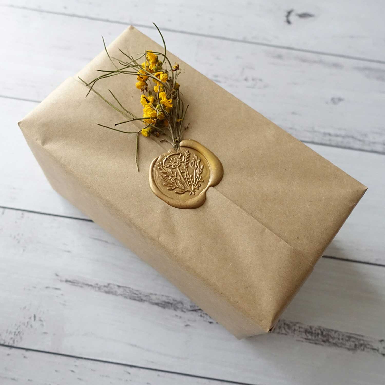 Wild flower poppy wax seal stamp for creative gift packaging wrapping idea